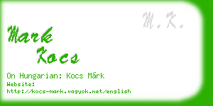 mark kocs business card