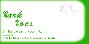 mark kocs business card